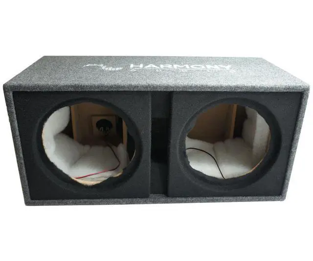 Alt view image 2 of 5 - Dual 12" Vented Subwoofer Enclosure Empty Sub Box Ported 12 inch bass speaker cabinet, unloaded twin driver design, deep low end for car truck or SUV, pair with your own amp
