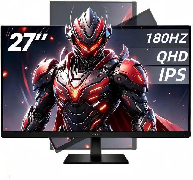 Main image of HP OMEN 27 Inch QHD (2560 x 1440) Gaming Monitor, 180Hz Refresh Rate, 1ms Response Time, AMD FreeSync, IPS Eye Comfort Display, Ultra-Smooth Gameplay, Low Blue Light, OMEN 27q G2