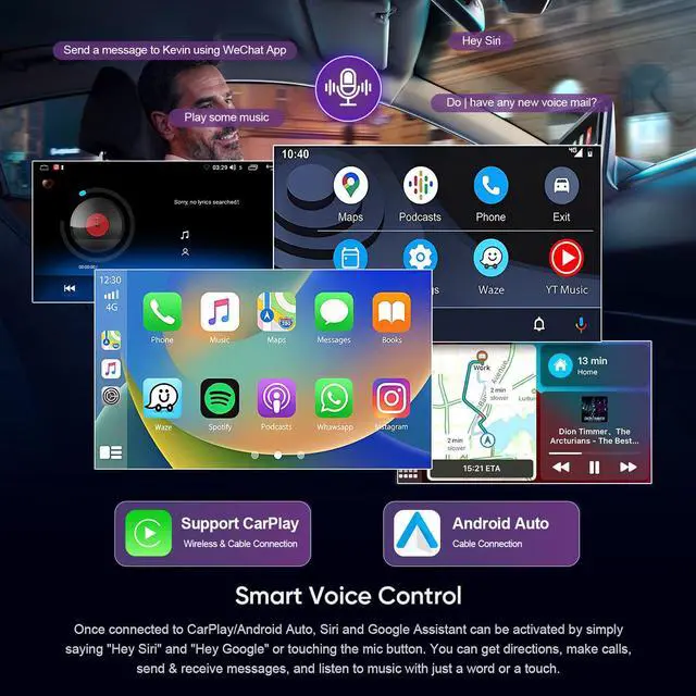 Alt view image 2 of 6 - 7" Double Din Car Radio Stereo for Nissan Altima 2007-2012 with Wireless CarPlay & Android Auto IPS Touchscreen Head Unit WiFi GPS Navigation Bluetooth FM with SWC Backup Camera, 2+64G