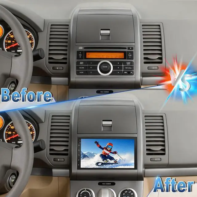 Alt view image 5 of 7 - Android 14 Double Din Car Stereo Radio for Nissan Sentra 2007-2012 | 7" Touchscreen Car Radio w/Wireless Carplay Android Auto GPS WiFi Bluetooth RDS DSP SWC Mic Backup Camera