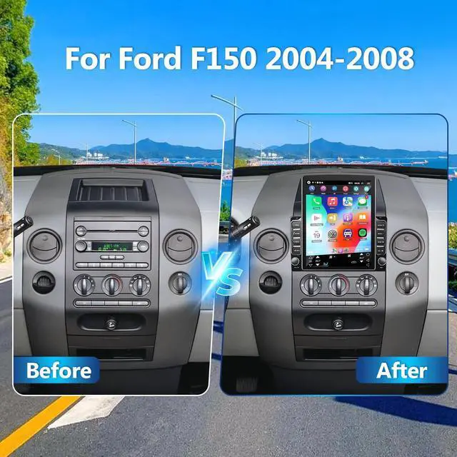 Alt view image 2 of 7 - 9.7 Inch Android 14 Car Radio for Ford F150 F-150 2004 2005-2008, 2G+32G | 2 Din Touchscreen for 2004 F150 Car Stereo Head Unit w/Wireless CarPlay Android Auto Bluetooth GPS WiFi FM Mirror Link Camera