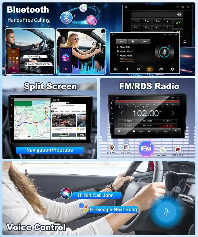 Alt view image 3 of 7 - Android 13 Double Din Car Stereo Radio for Dodge Ram 2013-2019 with Wireless Carplay Android Auto 9.7 in Touchscreen for Dodge Ram Car Stereo GPS Bluetooth WiFi FM RDS DSP SWC-2+64G