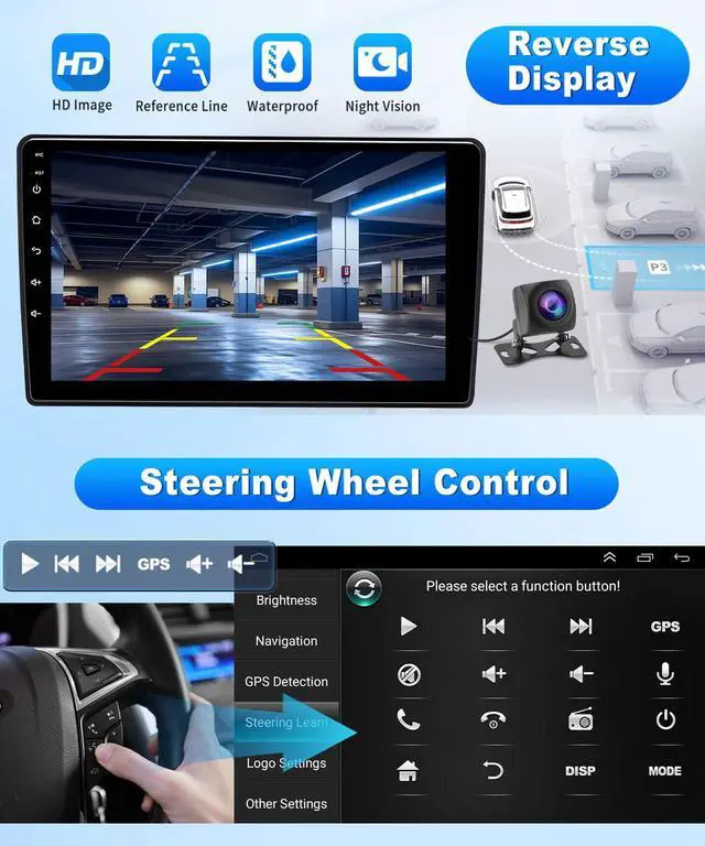 Alt view image 5 of 7 - Android 13 Double Din Car Stereo Radio for Dodge Ram 2013-2019 with Wireless Carplay Android Auto 9.7 in Touchscreen for Dodge Ram Car Stereo GPS Bluetooth WiFi FM RDS DSP SWC-2+64G