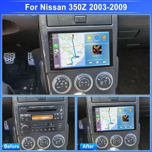 Alt view image 2 of 7 - 8 Core 8+256G 7" Android 15 Auto Car Stereo Radio for Nissan 350Z 2003-2009 | with Wireless CarPlay & Android Auto, Touch Carplay Screen for Car, Bluetooth/WiFi/GPS/FM/RDS/SWC/Backup Camera/Mic 8+256G