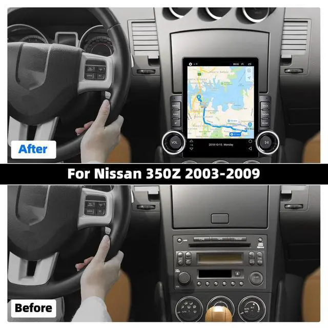Alt view image 2 of 7 - 9.7" Android 15 Car Radio Stereo for Nissan 350Z 2003-2009 | with Wireless CarPlay & Android Auto, Touch Carplay Screen for Car, Bluetooth 5.0/5G WiFi/GPS/FM/RDS/SWC/Backup Camera 4+64G