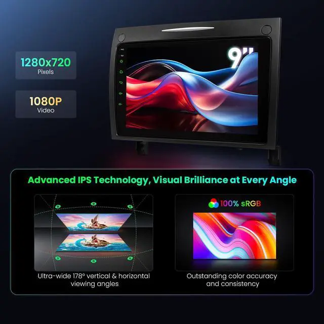 Alt view image 5 of 6 - Android 14 Car Stereo for Mercedes Benz SLK Class R171 2004-2011, 9 Inch IPS Touch Screen Car Radio GPS Navigation Bluetooth Built-in DSP Head Unit Wireless CarPlay Android Auto (4+64GB)
