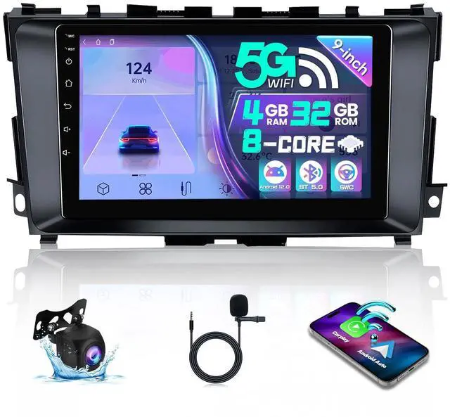 Main image of 8 Core 4+32GB Car Radio for Nissan Altima 2013-2018 with Wireless Carplay Android Auto 9 Inch IPS HD Touchscreen for Altima Stereo 5Ghz WiFi GPS Navigation BT FM SWC AHD Backup Camera