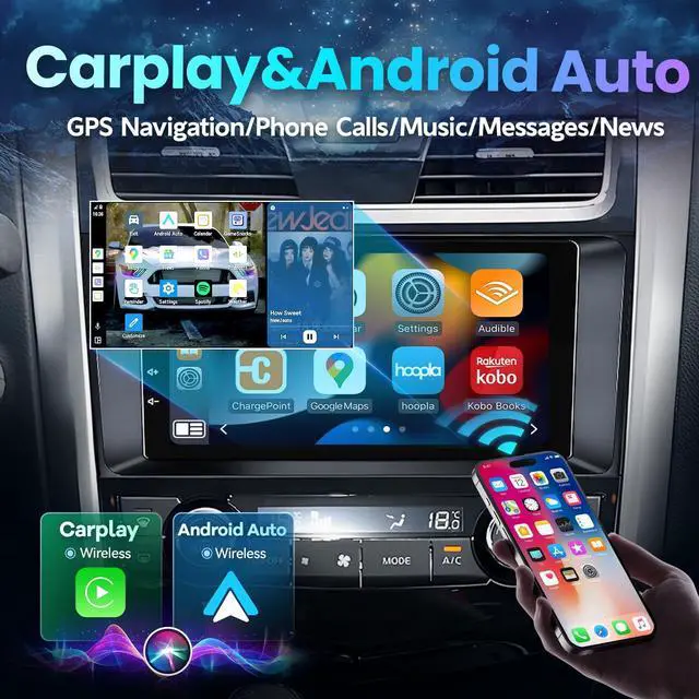 Alt view image 3 of 6 - 8 Core 4+32GB Car Radio for Nissan Altima 2013-2018 with Wireless Carplay Android Auto 9 Inch IPS HD Touchscreen for Altima Stereo 5Ghz WiFi GPS Navigation BT FM SWC AHD Backup Camera