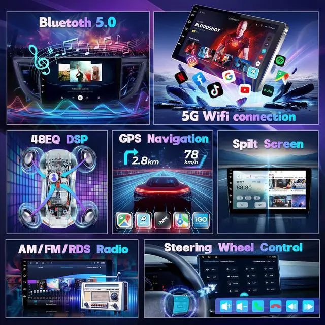 Alt view image 5 of 6 - 8 Core 4+32GB Car Radio for Nissan Altima 2013-2018 with Wireless Carplay Android Auto 9 Inch IPS HD Touchscreen for Altima Stereo 5Ghz WiFi GPS Navigation BT FM SWC AHD Backup Camera