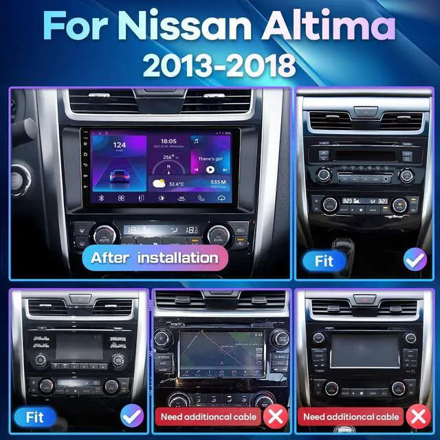 Alt view image 2 of 6 - 8 Core 4+32GB Car Radio for Nissan Altima 2013-2018 with Wireless Carplay Android Auto 9 Inch IPS HD Touchscreen for Altima Stereo 5Ghz WiFi GPS Navigation BT FM SWC AHD Backup Camera