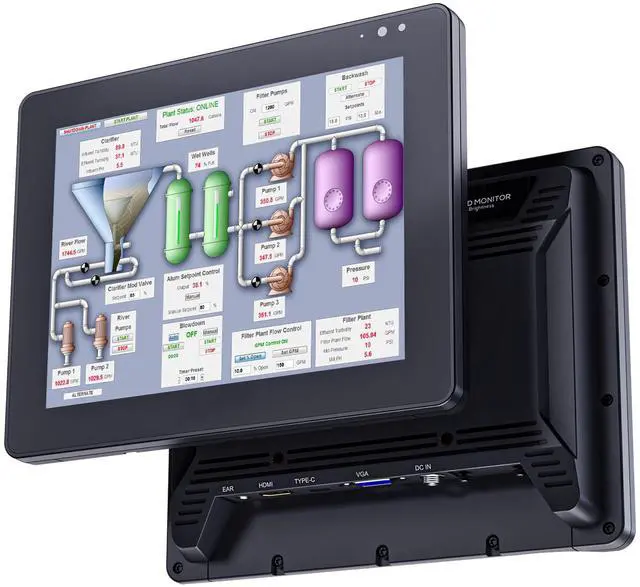 Main image of 8 Ratio 4:3 1000 Nits IP65 Monitor, HDMI/VGA Industrial Touch Display- Optical Bonding, Auto Dimming & Waterproof Design (819/C HDMI/VGA Front Panel IP65 Non-Touch)