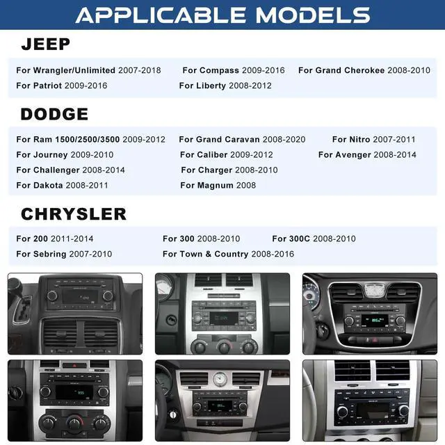 Alt view image 2 of 7 - 7'' Upgrade Car Radio for Dodge Nitro 2007 2008 2009 2010 2011 2012 Stereo | Touch Screen for Dodge Nitro with Carplay Android Auto Bluetooth GPS WiFi Backup Camera FM SWC Mic