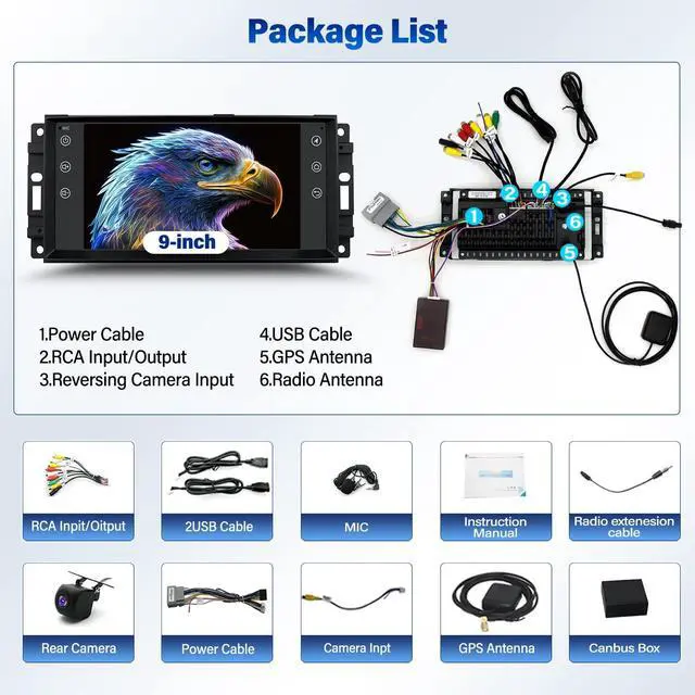 Alt view image 6 of 7 - 7'' Upgrade Car Radio for Dodge Nitro 2007 2008 2009 2010 2011 2012 Stereo | Touch Screen for Dodge Nitro with Carplay Android Auto Bluetooth GPS WiFi Backup Camera FM SWC Mic
