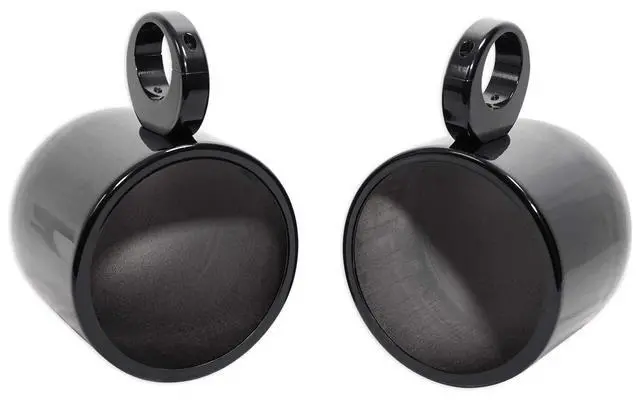 Alt view image 2 of 6 - MAC90B 8" Black Wakeboard Speaker Pod Pair with MAC360B Clamps | 6061 Aluminum, 360 Degree Swivel, Waterproof, Internally Wired, Fits 2" to 2.5" Tower Poles, Surface Mount, Marine, 4-Items