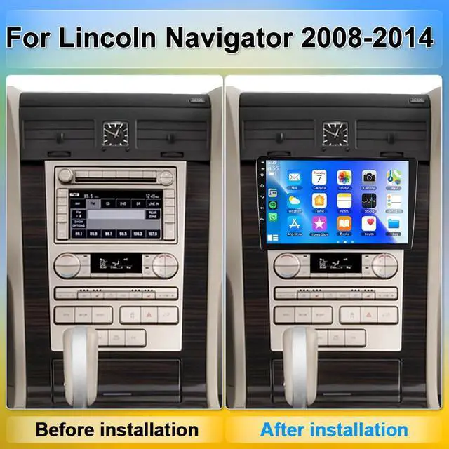 Alt view image 2 of 7 - 4G+64G Car Stereo for Lincoln Navigator 2008-2014 Android 15 Player | for Lincoln Navigator Radio w/Carplay Android Auto Bluetooth5.0 EQ 5G WiFi 10.1" Touchscreen GPS Mirror Link SWC Camera