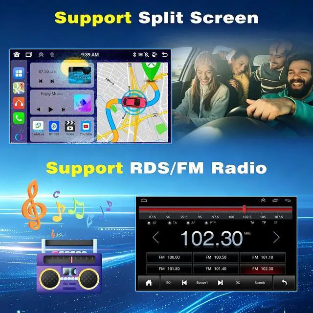 Alt view image 5 of 7 - 4G+64G Car Stereo for Lincoln Navigator 2008-2014 Android 15 Player | for Lincoln Navigator Radio w/Carplay Android Auto Bluetooth5.0 EQ 5G WiFi 10.1" Touchscreen GPS Mirror Link SWC Camera