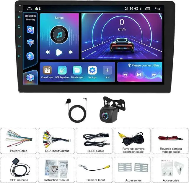 Alt view image 7 of 7 - 4G+64G Car Stereo for Lincoln Navigator 2008-2014 Android 15 Player | for Lincoln Navigator Radio w/Carplay Android Auto Bluetooth5.0 EQ 5G WiFi 10.1" Touchscreen GPS Mirror Link SWC Camera