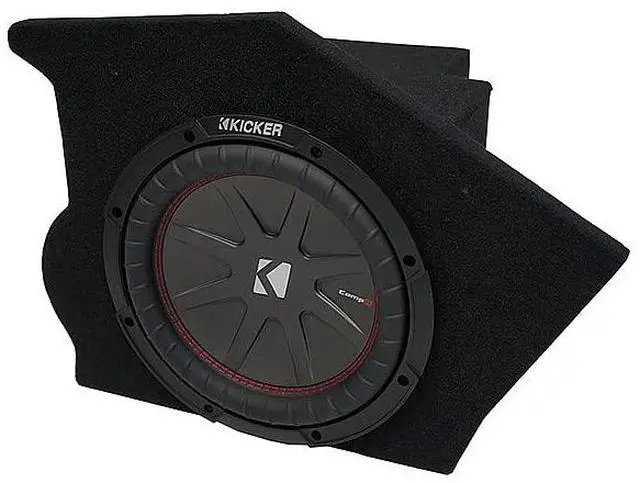 Main image of Kicker CompR CWR10 Sub Box Final 2 Ohm Fits 93-02 Pontiac Firebird Coupe | Trans Am compatible, driver side mount, loaded 10 inch subwoofer enclosure, easy trunk install