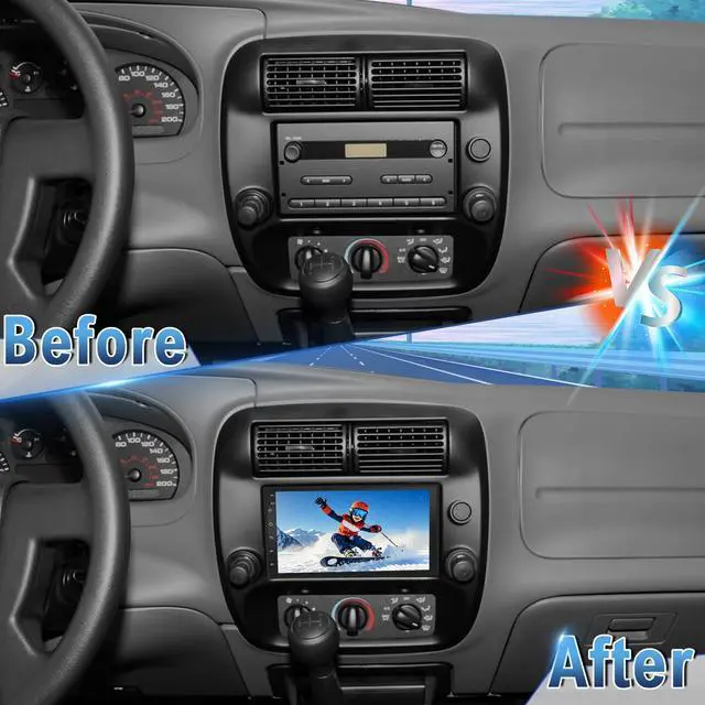 Alt view image 6 of 7 - Android 14 2 Din Car Stereo Radio for Mazda B3000 B4000 1999-2009 | 7" Touchscreen Car Radio w/Wireless Carplay Android Auto GPS WiFi Bluetooth RDS DSP SWC Mic Backup Camera