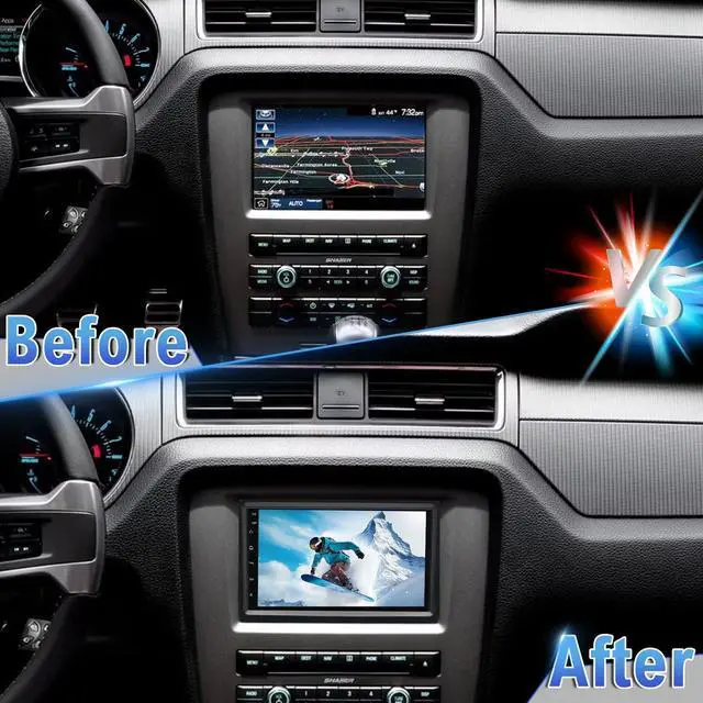 Alt view image 6 of 7 - Double Din Car Stereo Upgrade Radio for Ford Mustang 2005-2009 | Android 14 4G+64G 7" Touchscreen Wireless Carplay Android Auto GPS WiFi Bluetooth RDS DSP SWC Mirrorlink Mic Backup Camera