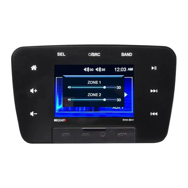 Alt view image 4 of 7 - RVM-35V1 160W 3.5" Touchscreen Mechless Multimedia Bluetooth Source Unit w/Multi-Zone Audio, USB, AM/FM Radio & Camera Input for RVs & Cars