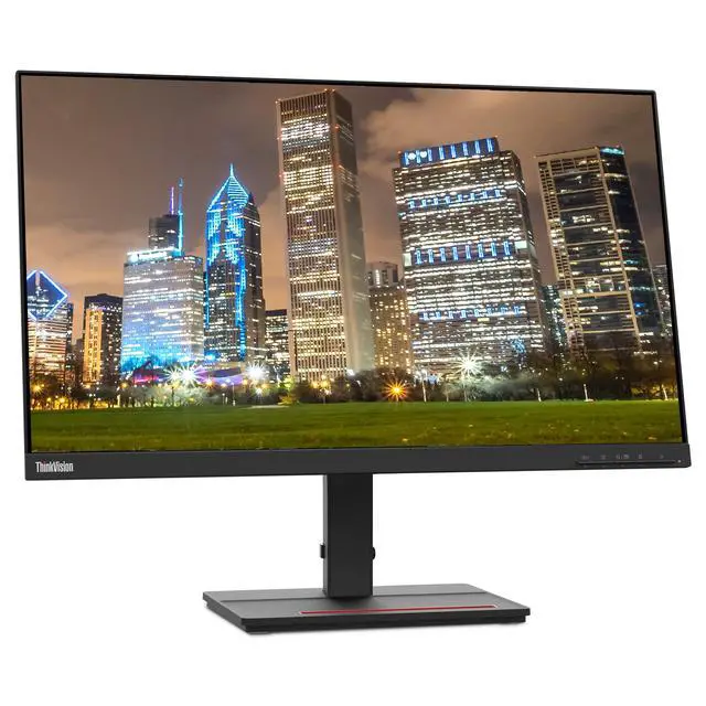 Alt view image 2 of 6 - ThinkVision S24e-20 23.8" Full HD 1920 x 1080 WLED LCD Monitor 2-Pack, 250 Nit, FreeSync, HDMI-VGA, Raven Black Bundle with Adjustable Desk Mount Monitor Stand