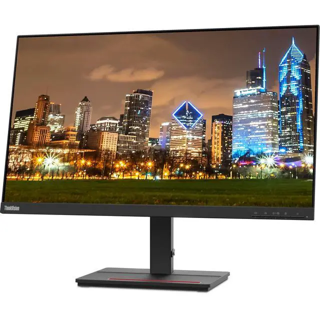Alt view image 3 of 6 - ThinkVision S24e-20 23.8" Full HD 1920 x 1080 WLED LCD Monitor 2-Pack, 250 Nit, FreeSync, HDMI-VGA, Raven Black Bundle with Adjustable Desk Mount Monitor Stand
