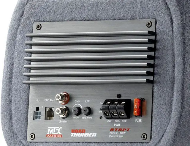 Alt view image 5 of 7 - RT8PT 8" 240 Watt Amplified Loaded Subwoofer Tube Audio Set w 8 Ga. Amp Wiring Kit