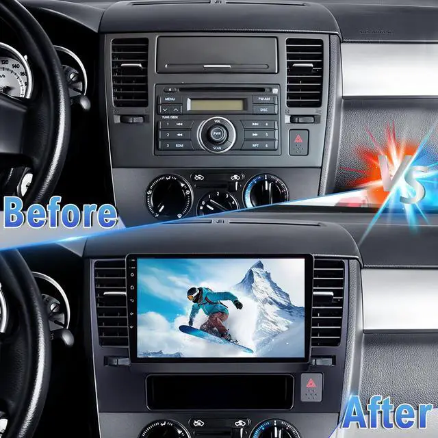 Alt view image 4 of 7 - Android 14 Double Din Car Radio for Nissan Versa 2007-2011 | 2G+32G 9" Touch Screen Car Stereo with Wireless Carplay Android Auto GPS WiFi Mic Backup Camera