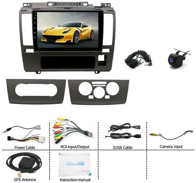 Alt view image 6 of 7 - Android 14 Double Din Car Radio for Nissan Versa 2007-2011 | 2G+32G 9" Touch Screen Car Stereo with Wireless Carplay Android Auto GPS WiFi Mic Backup Camera
