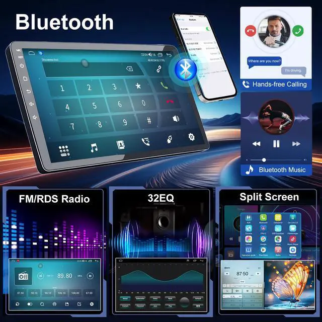 Alt view image 5 of 6 - 4G+64G - Double Din Car Stereo Radio for Suzuki Grand Vitara 2005-2015 | 9" IPS Touchscreen Head Unit Car Audio Receiver w/Carplay Android Auto,GPS,Bluetooth,WiFi,FM,SWC,AUX-in +AHD Backup Camera
