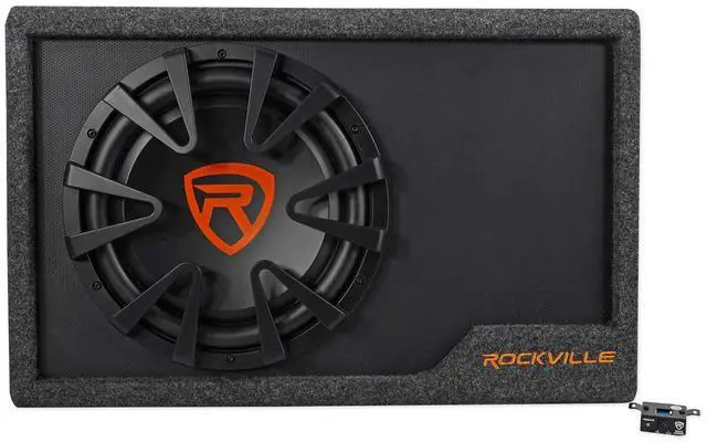 Alt view image 3 of 6 - RWS12CA 12" Powered Car Subwoofer Enclosure with RWK81 Wire Kit | 1200W Peak / 300W RMS, Slim Sealed MDF, RCA and High-Level Inputs, Low-Pass Crossover, Bass Knob, 8-Gauge Amp Kit, 2-Items