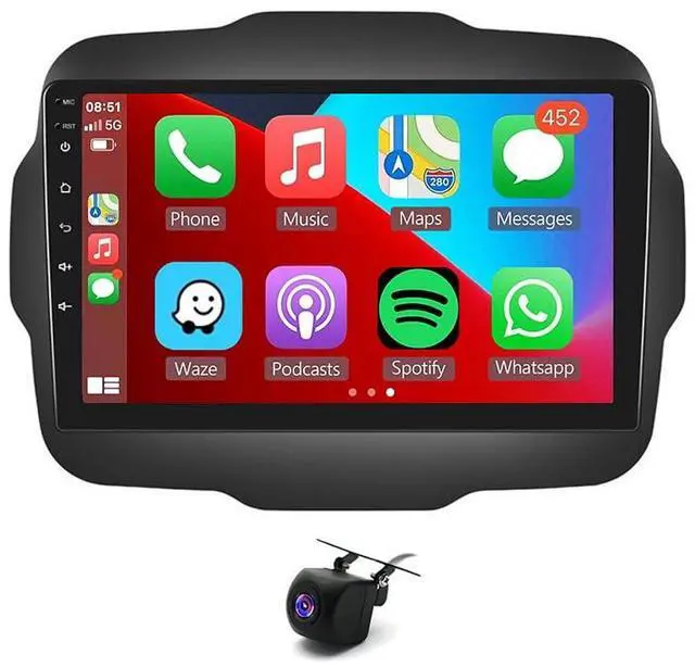Main image of Android 13 Double Din Car Radio for Jeep for Renegade 2015-2020 | 2G+32G 9" Touch Screen Car Stereo Radio with Wireless Carplay Android Auto GPS Navigation WiFi Mic Backup Camera
