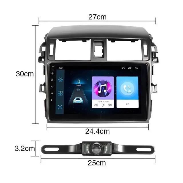 Alt view image 5 of 7 - Android 13 Double Din Car Stereo for C*orolla 2009-2013 | 2G+32G 9 Inch Touch Screen Car Stereo Radio with Wireless Carplay Android Auto GPS Navigation WiFi Mic Backup Camera