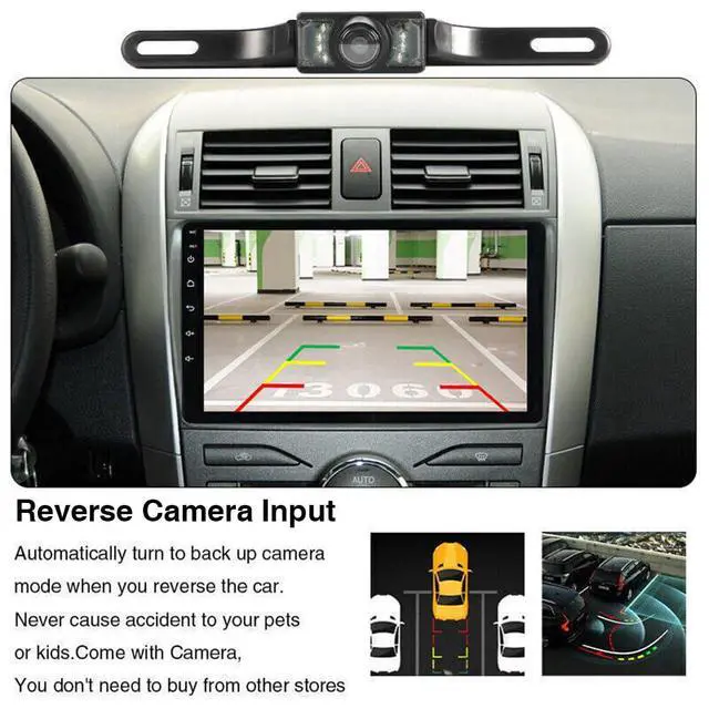 Alt view image 6 of 7 - Android 13 Double Din Car Stereo for C*orolla 2009-2013 | 2G+32G 9 Inch Touch Screen Car Stereo Radio with Wireless Carplay Android Auto GPS Navigation WiFi Mic Backup Camera
