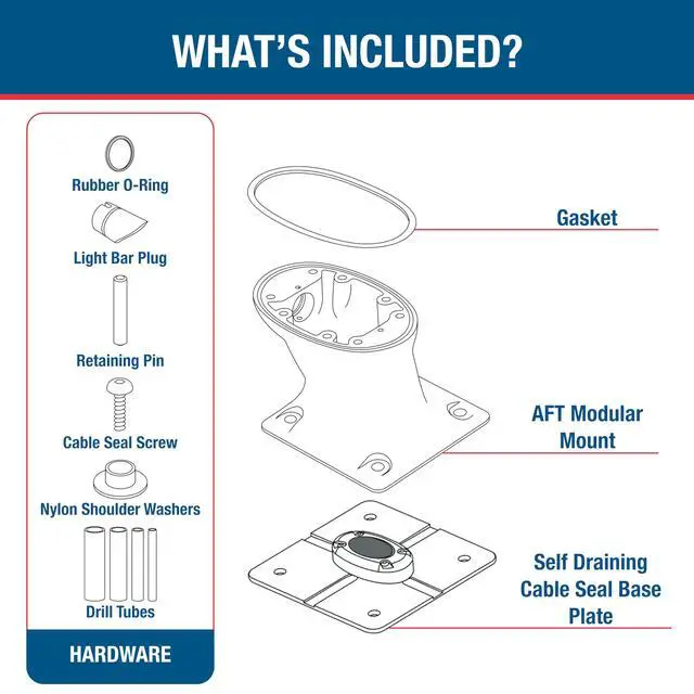 Alt view image 6 of 7 - AFT Raked Modular Mount Compatible with Starlink | Top Plate Required | Concealed Cable Routing, Waterproof Self-Draining Base, Marine Grade Aluminum with Powder Coat