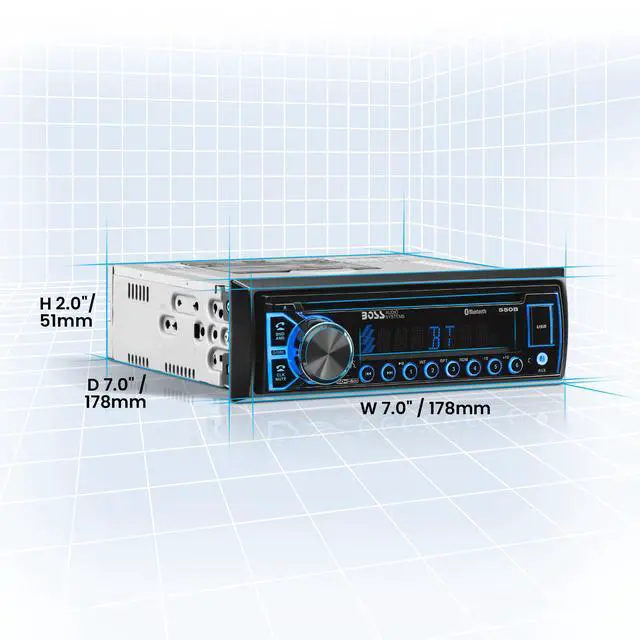 Alt view image 4 of 5 - BOSS Elite 550B Car Receiver - Single Din, Blueooth, CD / MP3 / USB AM/FM Radio