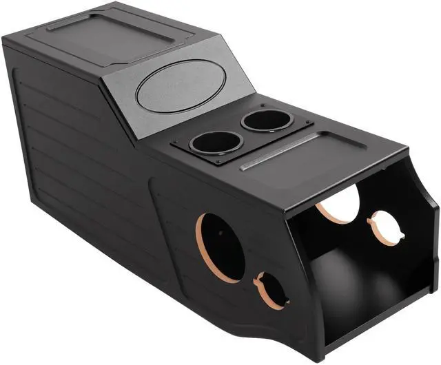 Main image of Center Console Subwoofer Box Compatible with 97-03 Ford F-150 | Single/Ext/Crew Cab MDF+Plastic(ABS) PVC Black Finish Black