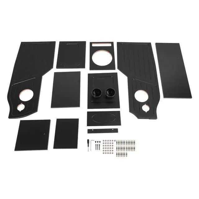 Alt view image 2 of 7 - Center Console Subwoofer Box Compatible with 97-03 Ford F-150 | Single/Ext/Crew Cab MDF+Plastic(ABS) PVC Black Finish Black