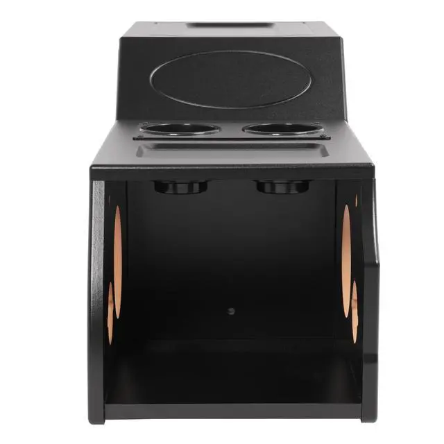 Alt view image 3 of 7 - Center Console Subwoofer Box Compatible with 97-03 Ford F-150 | Single/Ext/Crew Cab MDF+Plastic(ABS) PVC Black Finish Black