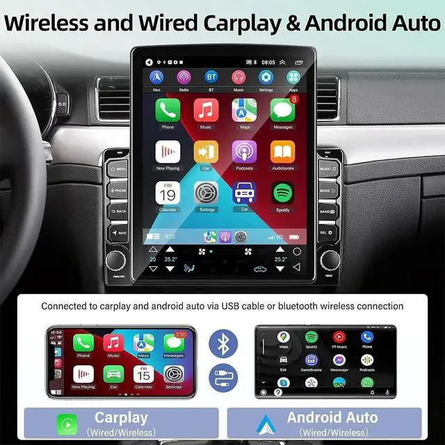 Alt view image 4 of 7 - 9.7 inch Car Radio for Chevy Impala 2014-2020 Head Unit, 2+32G Android 14 Touch Screen Upgarde Stereo for Chevy Colorado 2015-2022 with Wireless Carplay Android Auto GPS WiFi Back Up Camera SWC
