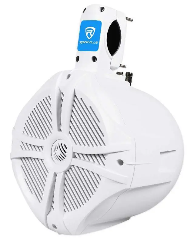 Alt view image 3 of 6 - RWB80W 8" White Marine Wakeboard Tower Speaker Pair with Covers | 300W Peak / 200W RMS Each, 2-Way, 4-Ohm, Waterproof, RWBC80 Neoprene Speaker Covers Pair, Boat and ATV Compatible, 4-items