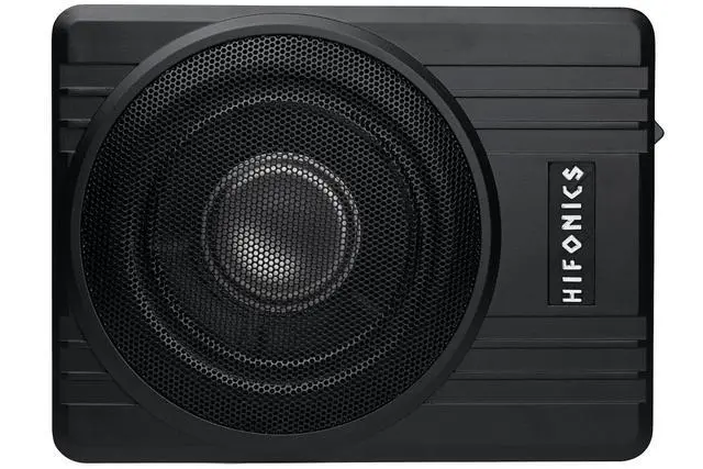 Alt view image 3 of 7 - Brutus BW-110A - 800 Watts Compact Amplified Under The Seat Car Truck Subwoofer Low Profile with Bass Remote and 4 Gauge Red Kit and Gravity Magnet Phone Holder Bundle, Black, (BW-110A+4GR)