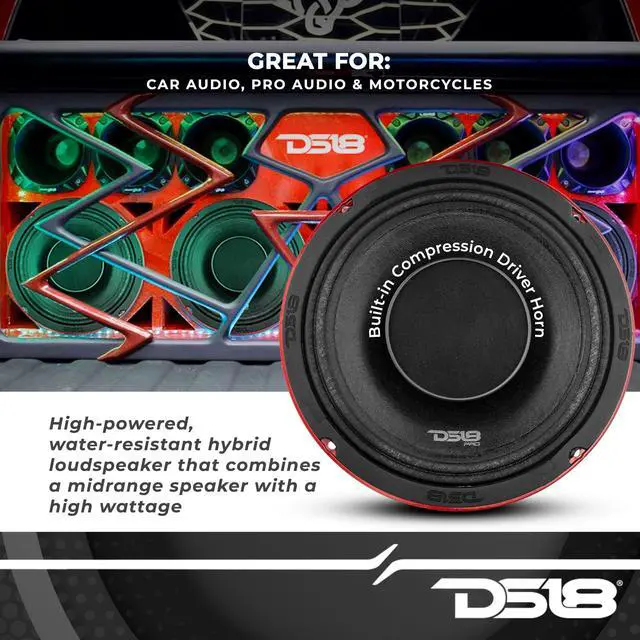 Alt view image 3 of 6 - PRO-HY10.4B 10" Water Resistant Hybrid Mid-Range Loudspeaker with Built-in Driver 700W Max Power 4-Ohm - 10" Midrange with Compression Driver Horn Great for Motorcycles and All Audio Applications