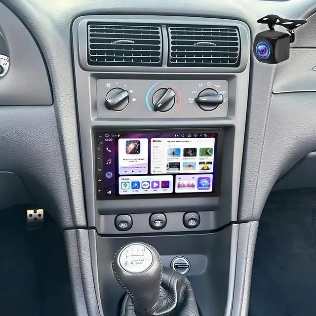 Main image of 7" Double Din Car Radio Stereo for Ford Mustang 1994-2004 with Wireless CarPlay & Android Auto IPS Touchscreen Head Unit WiFi GPS Navigation Bluetooth FM with SWC Backup Camera