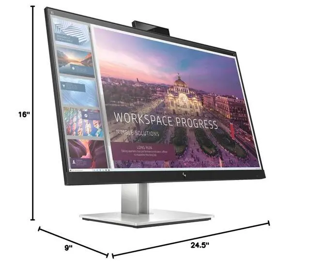 Alt view image 7 of 7 - E24d G4 23.8" Webcam Full HD LCD Monitor - 16:9 - Black - 24" Class - in-Plane Switching (IPS) Technology - LED Backlight - 1920 x 1080-250 Nit - 5 ms - HDMI - DisplayPort - USB Hub