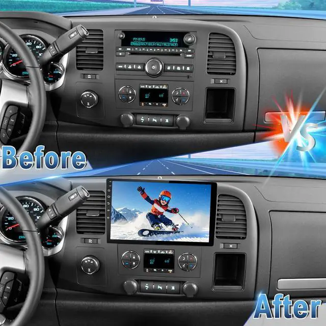 Alt view image 6 of 7 - Car Radio for Avalanche 2007-2011 Silverado 1500HD/ 2500HD/ 3500HD 2007-14 | Android 13 2G+32G 10.1" Car Stereo with Carplay Android Auto GPS WiFi Mic Backup Camera