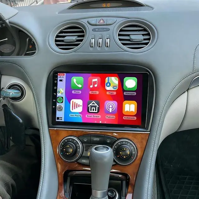 Main image of 9 inch Android 14 Double Din Car Radio Stereo for Mercedes SL63 SL65 SL500 R230 SL350 SL500 2005-2012, 4+64G Touchscreen Car Radio with Wireless Carplay Android Auto GPS Navi Bluetooth Backup Camera