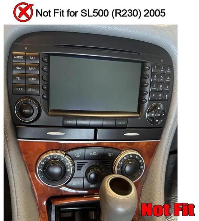 Alt view image 2 of 6 - 9 inch Android 14 Double Din Car Radio Stereo for Mercedes SL63 SL65 SL500 R230 SL350 SL500 2005-2012, 4+64G Touchscreen Car Radio with Wireless Carplay Android Auto GPS Navi Bluetooth Backup Camera