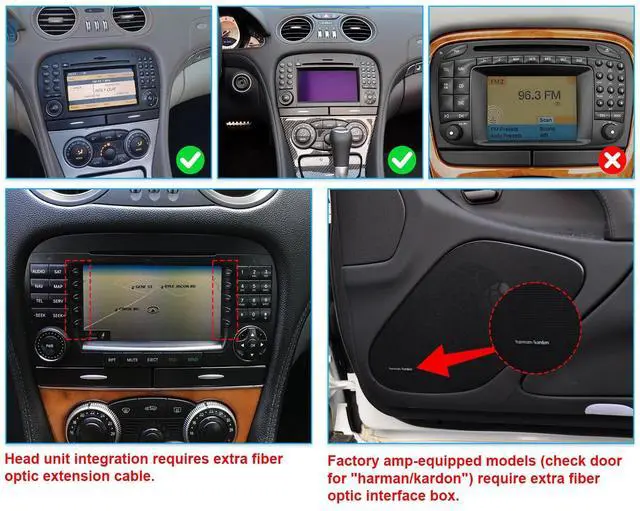 Alt view image 2 of 7 - 2+64G Double Din Car Radio Stereo for Mercedes SL63 SL65 SL500 R230 SL350 SL500 2005-2012, 9 inch Car Radio Android 14 with Wireless Carplay Android Auto with GPS Navi Bluetooth Backup Camera